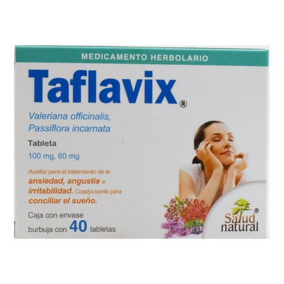 Taflavix Valeriana 100 mg, Passiflora 60 mg 40 tabletas