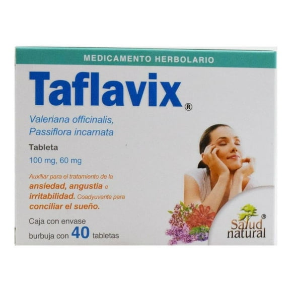 Taflavix Valeriana 100 mg, Passiflora 60 mg 40 tabletas