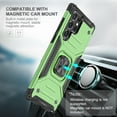 thumbnail image 2 of Armor Case for Samsung Galaxy S22 Ultra 6.8 inch, [12ft Drop Protection] Shockproof Phone Case Cover with Metal Ring Stand Kickstand [Support Magnetic Car Mount] for S22 Ultra 5G, Grass Green, 2 of 14