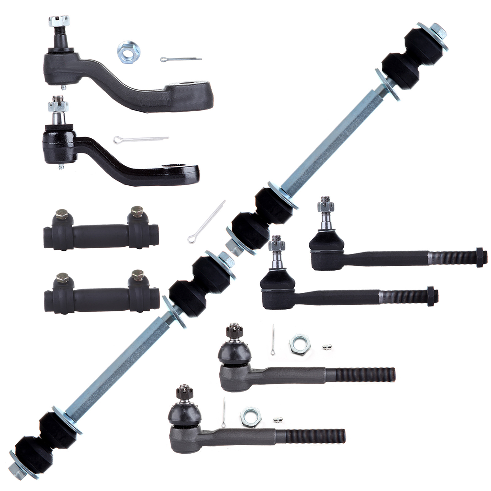 SCITOO 10PC Front Idler Pitman Arm Sway Bar Links and Tie Rod End