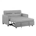 thumbnail image 6 of Sofa Bed,Velvet Loveseat Couch with Pull Out Bed,Convertible Sleeper Sofa Bed with 2 Pillows,Love Seat Futon Sofa Bed with Adjustable Backrest & Side Pockets,Lounge Chaise for Living Room Office,Gray, 6 of 7