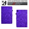 thumbnail image 4 of Embossed Tree PU Leather Flip Tablet Case for Samsung Galaxy Tab S6 Lite 10.4" 2020 P610/P615 Shockproof Protection Card Slots Holder Stand with Pen Slot & Auto Sleep/Wake Case Cover, Purple, 4 of 9