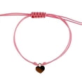thumbnail image 2 of 18K Solid Yellow Gold Heart Red or Pink Macramé Adjustable bracelet, 2 of 5