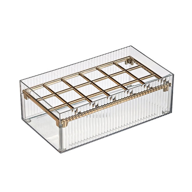 Caja de lápiz labial de 18 rejillas, organizador de cosméticos de maquillaje, caja de almacenamiento transparente de gran capacidad de escritorio
