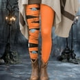 thumbnail image 4 of YDFCWXW Halloween Leggings for Women Tummy Control Monster Pumpkin Printed Stretchy Leggings Yoga Pants Tights (Gold, M), 4 of 6