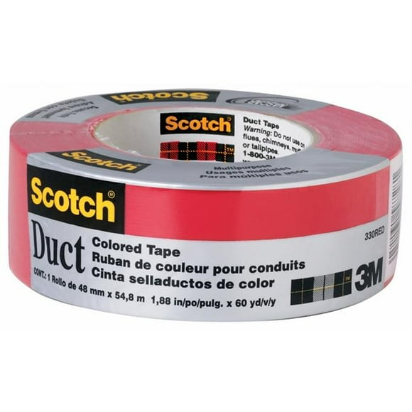 3M 1005-RED-CD Ruban Adhésif Rouge Écossais 1.5 Pouces x 5 Yards pour Bâtiment