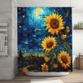 thumbnail image 5 of Rateoe Vintage Starry Sky Sunflower Shower Curtain - Fancy Bathroom Shower Curtain Sets - Waterproof Shower Curtain with Hooks with 12 Plastic Hooks 72x72 Inches, 5 of 5