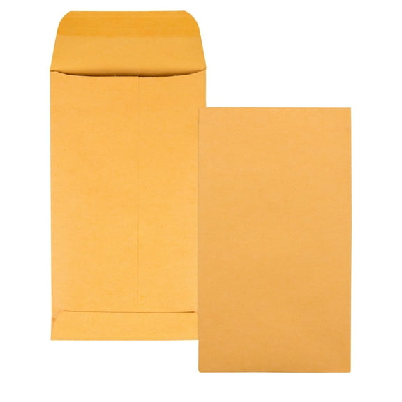 Quality Park Kraft Coin & Small Parts Envelope #5 1/2 3 1/8 x 5 1/2 Brown Kraft 500/Box 50562