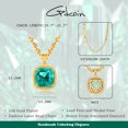 thumbnail image 3 of GDCOIN Simulated Emerald Pendant Necklace 14K Gold Plated Dainty Trendy Jewelry for Women, 3 of 11