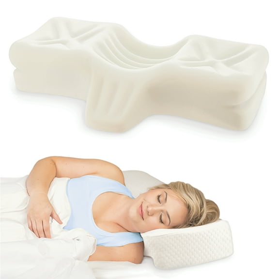 Therapeutica Lite Cervical Orthopedic Foam Sleeping Pillow; Can Help Relieve Neck, Shoulder, and Back tension; Helps Spinal Alignment; Back and Side Sleeping, Medium Firm - Average