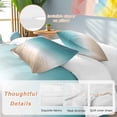 thumbnail image 3 of Teal Beige Ombre Cream Bedding 3 Piece Duvet Cover Set Twin Size, Modern Turquoise Abstract Art Aesthetics Soft Microfiber Comforter Cover with Zipper Closure & Pillowcases, FadeResistant Quilt Cover, 3 of 9