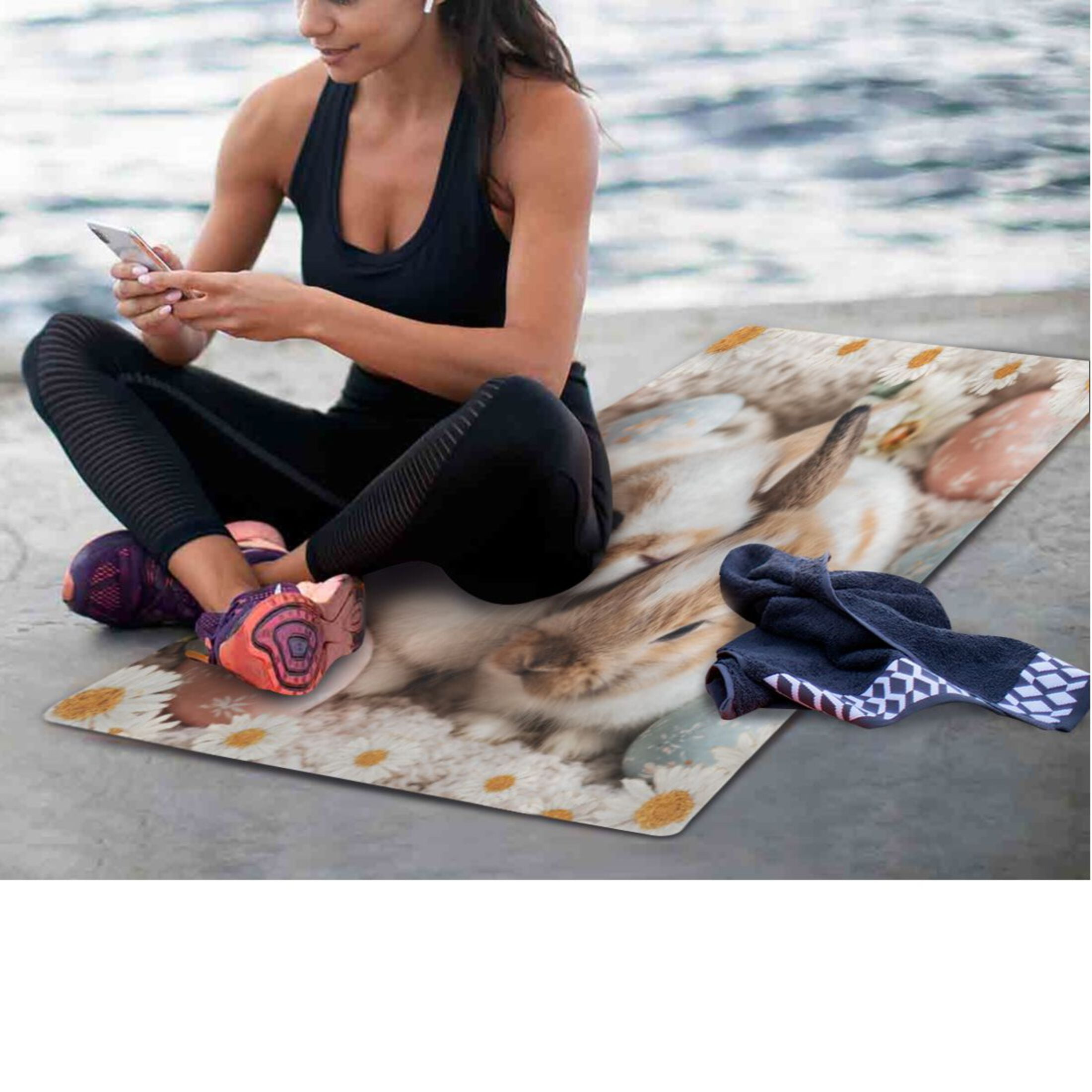 BZSMCE Yoga Mat Women Fitness Mat Easter Cuddle Pattern