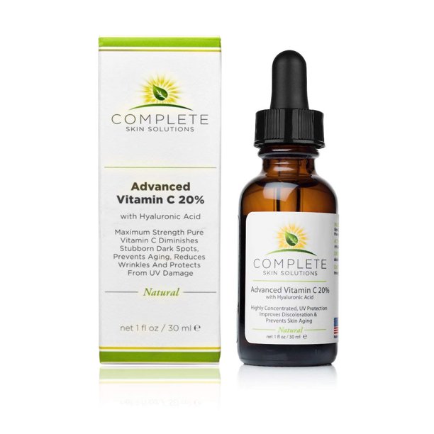 Suero avanzado de vitamina C 20% con ácido hialurónico ferúlico 1 oz