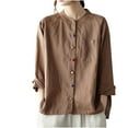 thumbnail image 1 of Fall Cameland Women's Solid Color Suit Jacket with Lapel Pockets Cardigan Top Jacket Blouses, 1 of 4