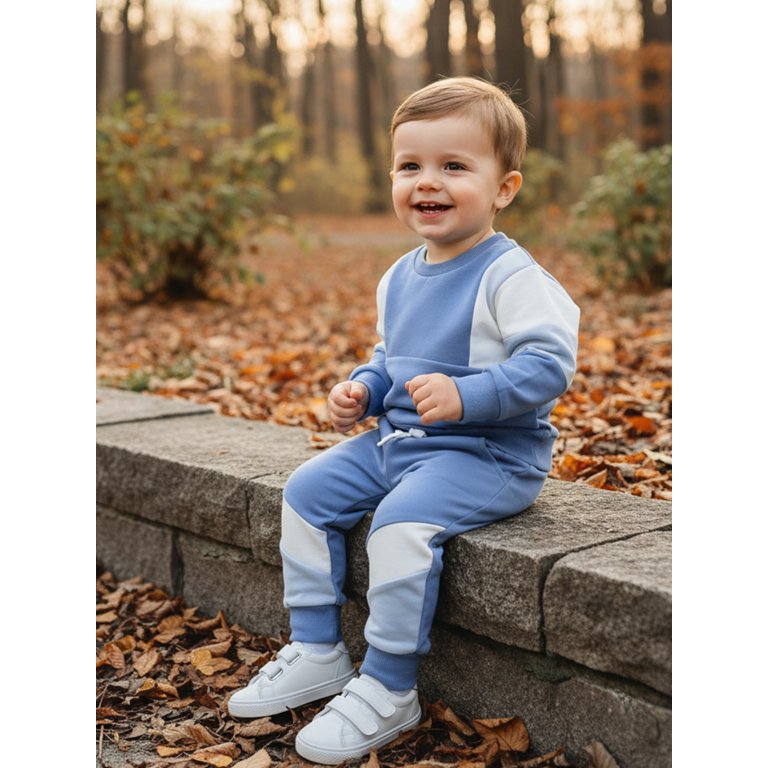 Loicainy Toddler Boy Patchwork Sweatshirt & Joggers Set photo 7