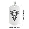 thumbnail image 2 of Stainless Steel Geometric Polygon Bison Animal Dog Tag Keychain Circle Ring, 2 of 2