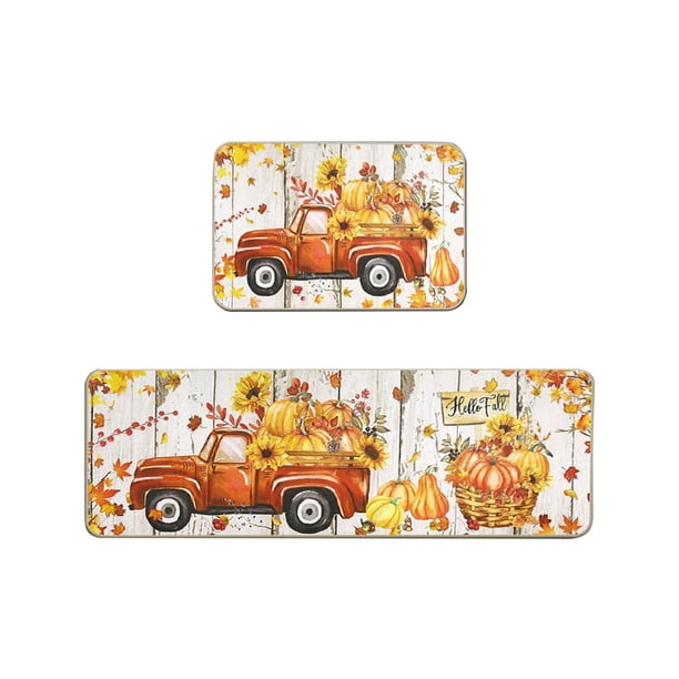 Alfombrillas de Cocina para el Piso de Acción de Gracias, Alfombrilla de Piso de la Cocina Del Hogar, Alfombrilla de Piso de la Puerta de Entrada, Alfombrillas de Piso Decorativas de Vacaciones para E
