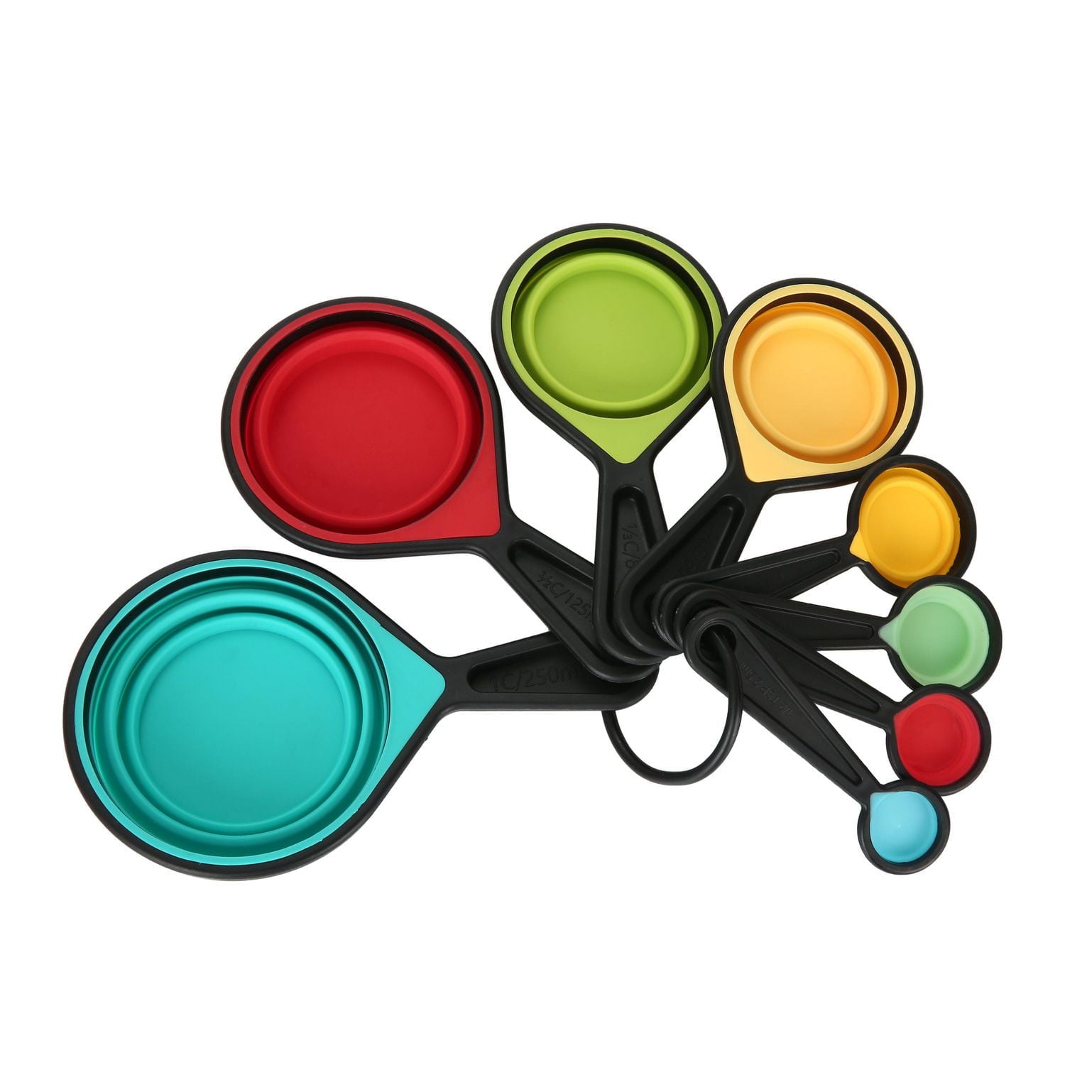 Ensemble de 8 tasses à mesurer et cuillères à mesurer pliables en silicone de Mainstays Ensemble de mesure 8 pièces Mainstays