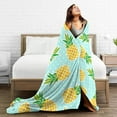 thumbnail image 5 of Cute Pineapples Throw Blanket Ultra Soft Warm All Season Polka Dots Background Decorative Fleece Blankets for Bed Chair Car Sofa Couch Bedroom 50"X40", 5 of 6