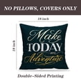 thumbnail image 2 of LALILO Throw Pillow Covers Make Adventure Inspirational Quote Cushion Cover 18" x 18", 2 Pack, 2 of 6