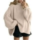 thumbnail image 2 of Suéter de cuello alto para mujer, jersey de punto informal, jersey de color cedro liso, suéter de cuello alto, blusa para mujer, 2 of 6