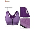 thumbnail image 6 of Spencer Women's High Impact Sport Seamless Bra Zipper Front Closure Wireless Removable Pads Mesh Racerback Workout Bras "XL,Blue", 6 of 8
