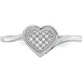 thumbnail image 5 of Sterling Silver Rhodium Plated Diamond Heart Ring (Size 6) Made In India qr5627-6, 5 of 5