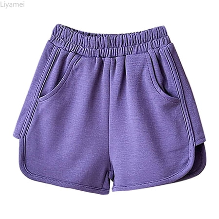 Liyamei Girls Summer Shorts Toddler Casual Beach Yoga Athletic Comfortable Stretchy Basic Solid Color Shorts For Kids Age 1 7 Years Girls Summer Shorts Size 2-3 Years