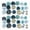 Color:Blue, variant on Set of 40 Artificial Silk Flower Set for Wedding Bouquets Roses Peonies Dahlia Realistic Florals Table Centerpieces