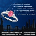 thumbnail image 2 of Gem Stone King 925 Silver and 10K Yellow Gold Fancy Pink Zirconia and White Zirconia Engagement Ring for Women | 1.41 Cttw | Oval 7X5MM | Gemstone Birthstone | Size 7, 2 of 6