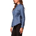 thumbnail image 4 of Allegra K Women's Point Collar Long Sleeve Button Down Chest Pockets Denim Shirt, 4 of 6