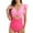 Red, variant on BADHUB Women's One Piece Swimsuits Ruffle Cutout Bathing Suit Tummy Control V Neck Twist Front Swimwear Color Block Beachwear Slimming Ruched Bottom