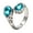 Silver-blue, variant on Men's Women's Stainless Steel Retro Gemstone Signet Rings Teardrop Crystal Zircon Ring Red Size 8
