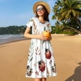 thumbnail image 4 of Balery Watercolor Ladybug Vestidos sueltos de manga corta para mujer, vestidos de verano 2025, vestidos casuales de corte A con vuelo., 4 of 6
