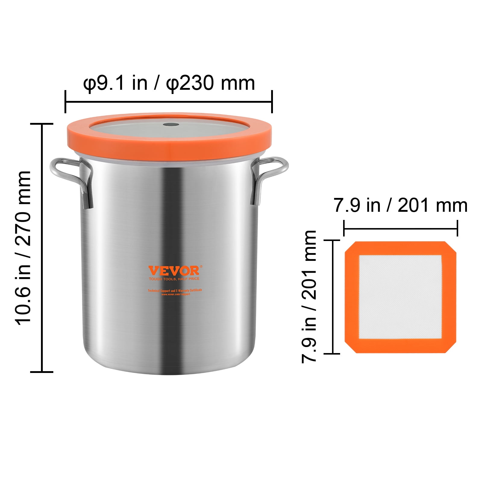 VEVOR 3 Gallon Vacuum Chamber, Upgraded Tempered Glass Lid Vacuum Degassing Chamber, 304 Stainless Steel Chamber, for Stabilizing Wood, Resin Degassing, Silicone Degassing and Plaster Degassing