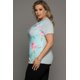 thumbnail image 4 of ABPHQTO Camiseta de talla grande con estampado floral de rayas verdes para mujer, 4 of 5