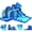 Blue, variant on Dinosaur Bounce House with Slide & Climbing Wall, Oxford Cloth Inflatable Castle, Air Blower, Outdoor Backyard Jumper for Kids