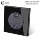 thumbnail image 3 of Interruptor de luz de pared COSWALL de 1/2/3/4 entradas, 1/2 vías, encendido y apagado, gran apertura, luz de fondo LED, datos, HDMI, cargador USB, panel de vidrio negro, 3 of 5