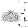 thumbnail image 3 of Precious Stars R07593R-C01-06 Ensemble Nuptiale en Zircone Cubique Argentée, 3 of 4