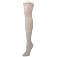 thumbnail image 3 of MeMoi Moulin Crochet Combed Cotton Over the Knee Sock - Womens - Female, 9-11, Taupe, 3 of 4