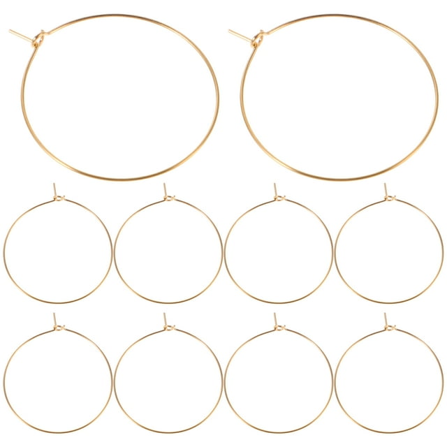 unbranded 10Ud Pendientes De Dorados Grandes De Inoxidable Para Mujer Y