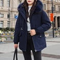 thumbnail image 6 of LoyisViDion Coat Women'S Winter Thickening and Velvet Keeping Warm Casual Coat with Hat Navy 10(XXL), 6 of 9