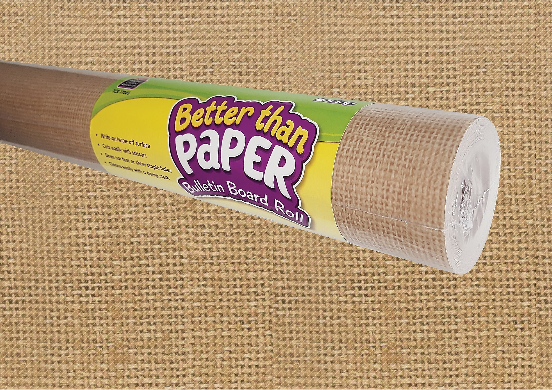 Better Than Paper Bulletin Board Roll 4 ft x 12 ft, Burlap