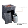 thumbnail image 4 of 19 inch Outdoor Propane Fire Pit Table, 40,000 BTU Patio Gas Heater Column with Vertical Texture Surface, Red Lava Rocks, and PVC Firebowl Cover, 4 of 6