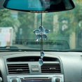 thumbnail image 1 of ZHAOCHENG Colgante de cristal con forma de flor para espejo retrovisor de coche, adorno colgante para coche, accesorio de la suerte para coche (azul), 1 of 5