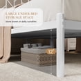 thumbnail image 6 of Sha Cerlin White Queen Size Metal Platform Bed Frame with Victorian Vintage Headboard & Underbed Storage, Adult, 6 of 8