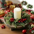 thumbnail image 6 of SSZMDLB under $5 Christmas Candle Ring, Red Berry Garland for Table Centerpiece, Artificial Eucalyptus Wreath for Mantel Door Wall Decor, 6 of 9