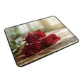 thumbnail image 6 of Bath Curtain & 60x72in Non-Slip Bath Mat Set 12-Grommet Shower Curtain Memory Foam Bath Rug Roses on Wooden Table, 6 of 8