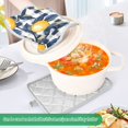 thumbnail image 3 of Yayeee Pot Holders Kitchen Heat Resistant with Pocket 7"x9.8" Cotton Oven Cooking Hot Pads, Beige Plaid Lemon, 3 of 7