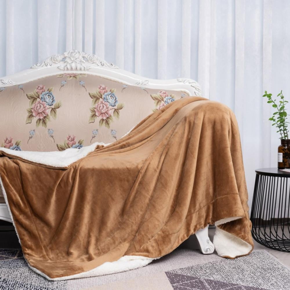 Slopehill Sherpa Fleece Blanket Solid Velvet Plush Throw for Bed Couch